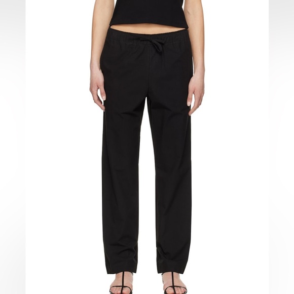 NOTHING WRITTEN Black Cotton Drawstring Trousers Size Small US 26 - Picture 1 of 16
